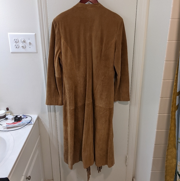 Suede Long fringe Coat - Picture 3 of 6